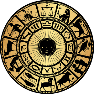 Roue du zodiaque ésotérique en astrologie. Illustration égyptienne.