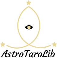 Logo AstroTaroLib en forme de poisson inversé. 1 étoile est présente sur chaque extrémité. Couleur dorée.