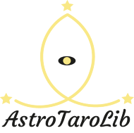 Logo AstroTaroLib en forme de poisson inversé. 1 étoile est présente sur chaque extrémité. Couleur dorée.
