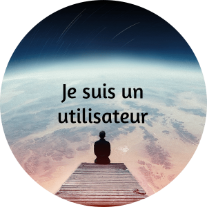 Nos services aux utilisateurs. Homme seul, assis de dos, regardant le globe terrestre.